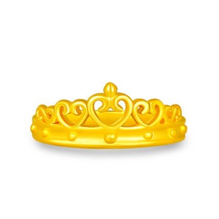 皇冠黄金女士金指环